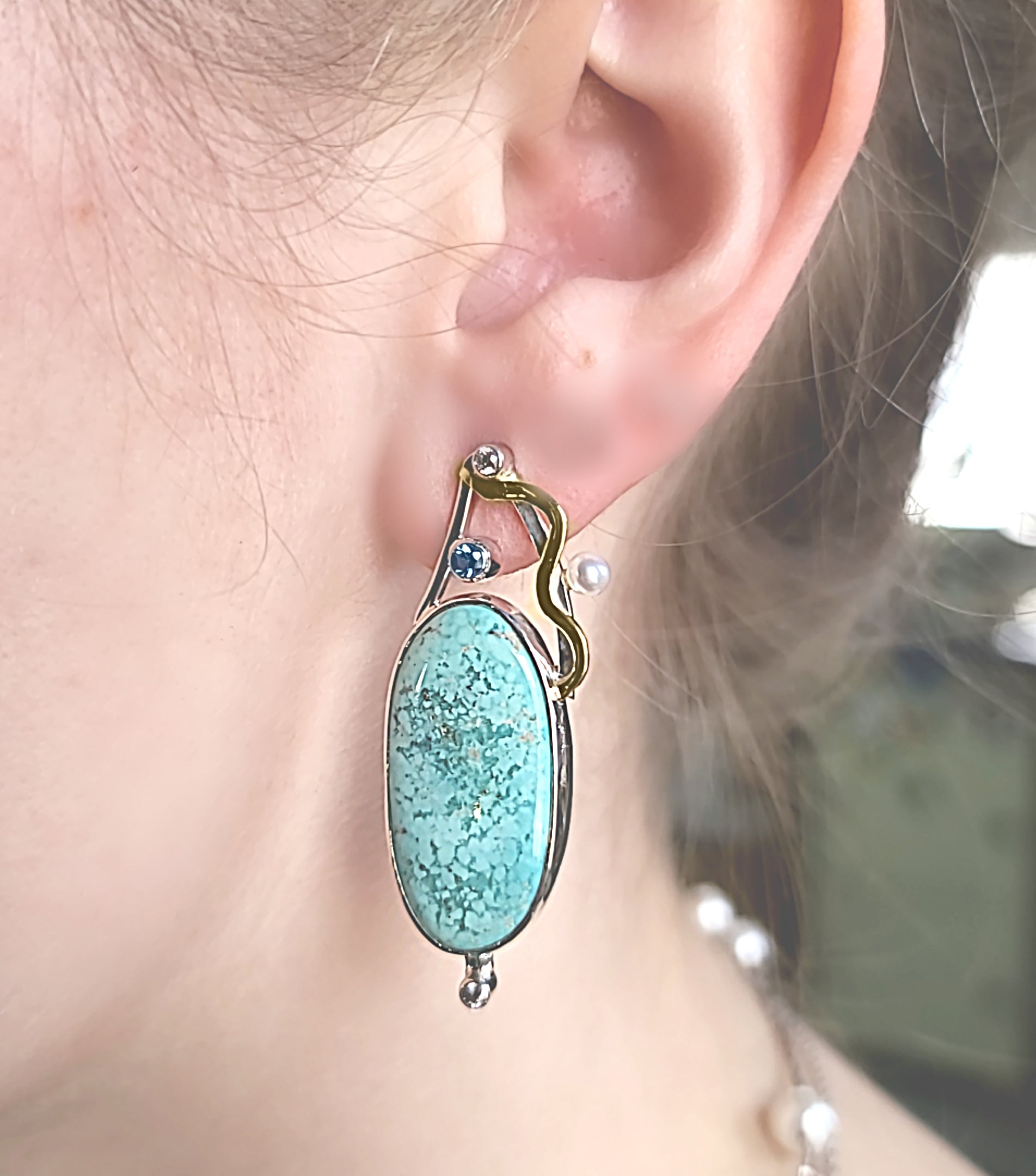 Mexican Turquoise with 22k Gold Accents