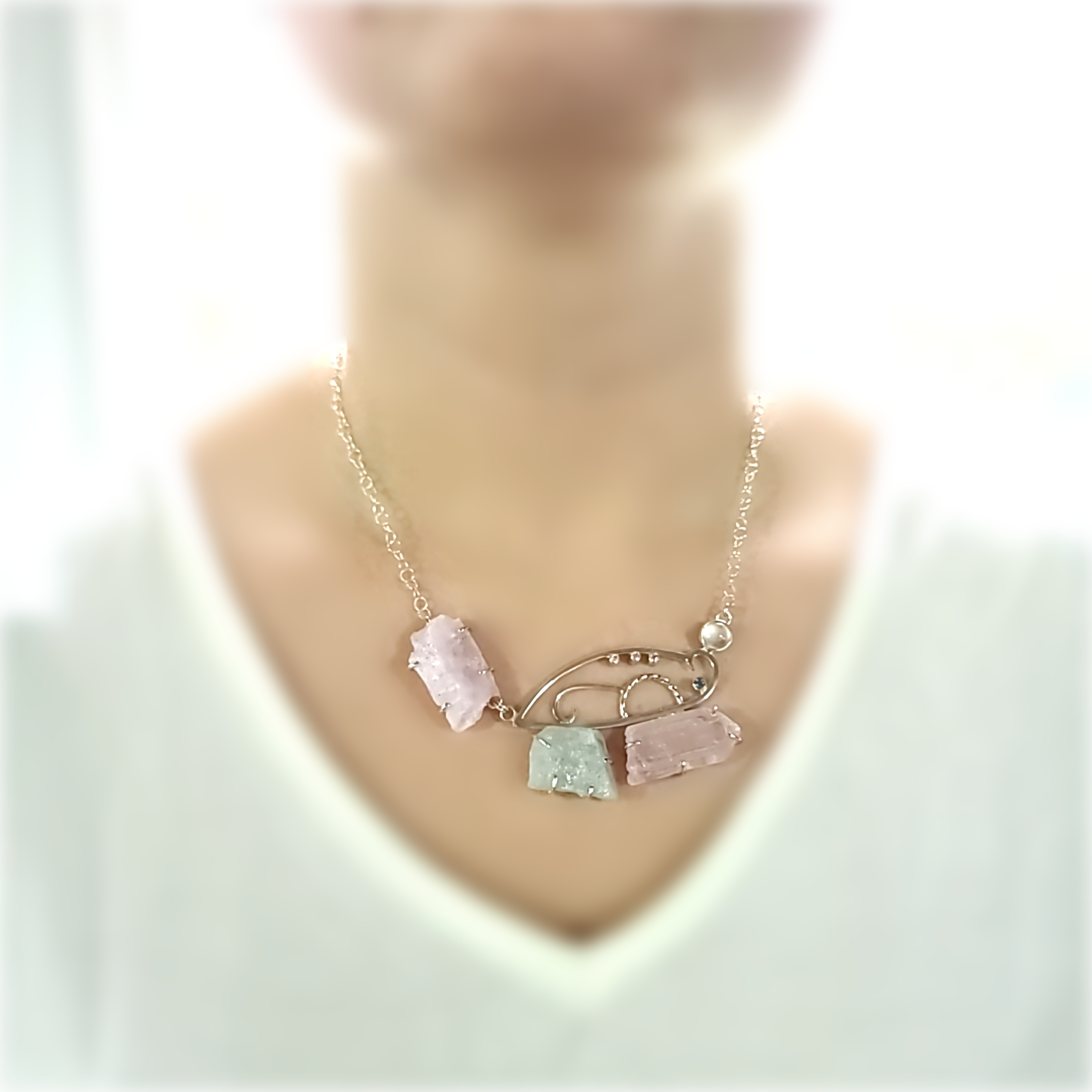 Kunzite and Aquamarine Necklace