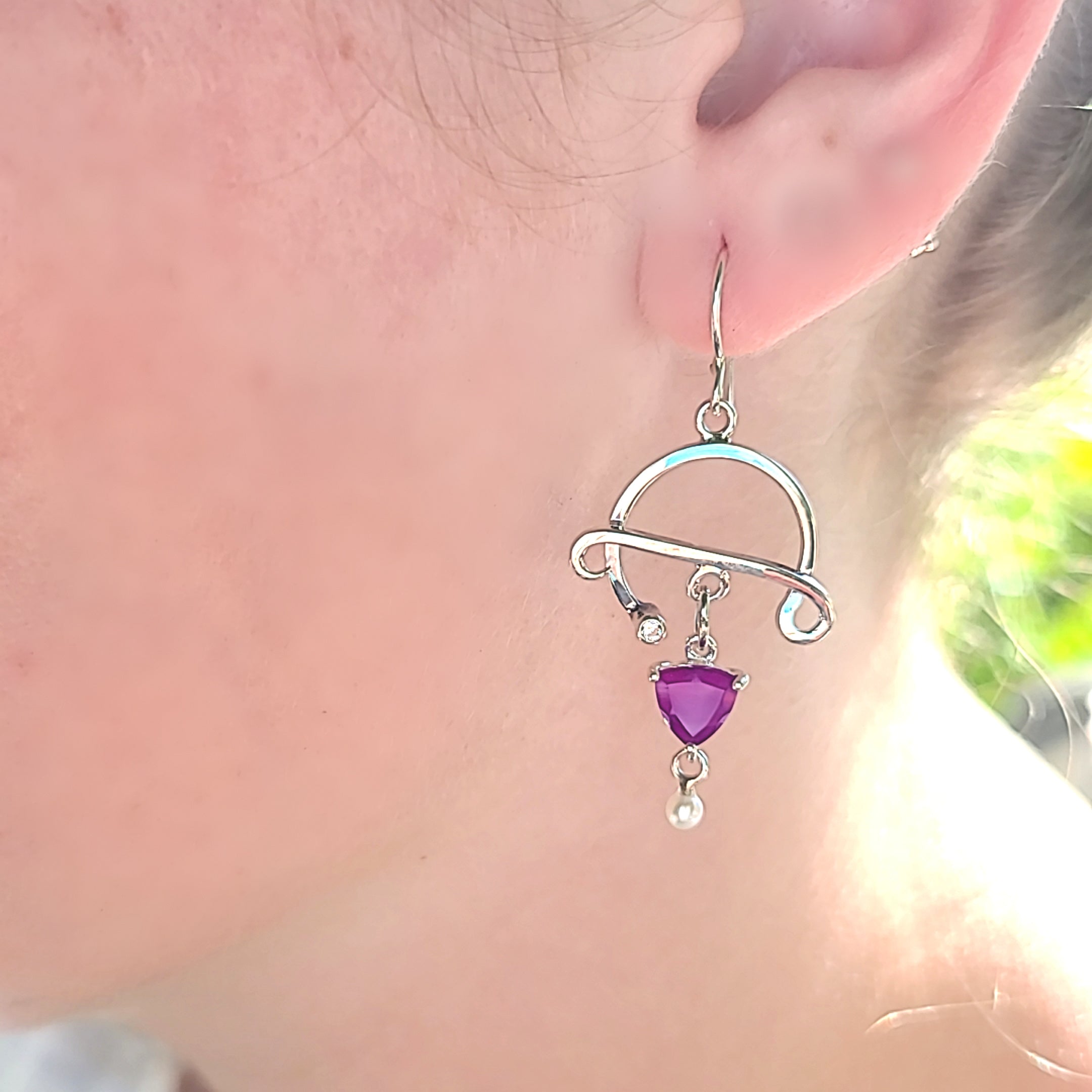 Purple Chalcedony Earrings