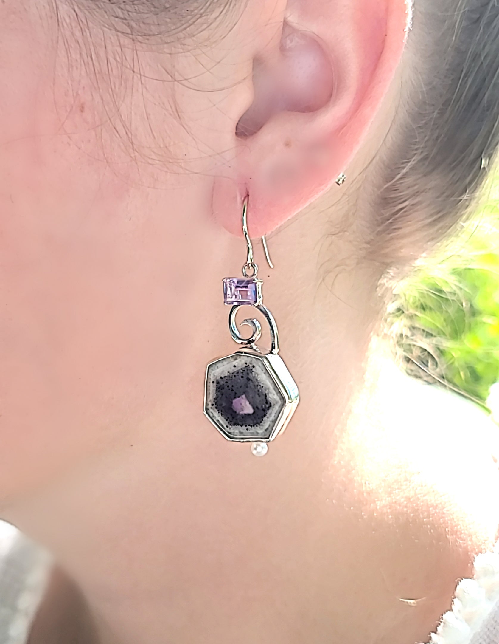 Chevron Amethyst Earrings