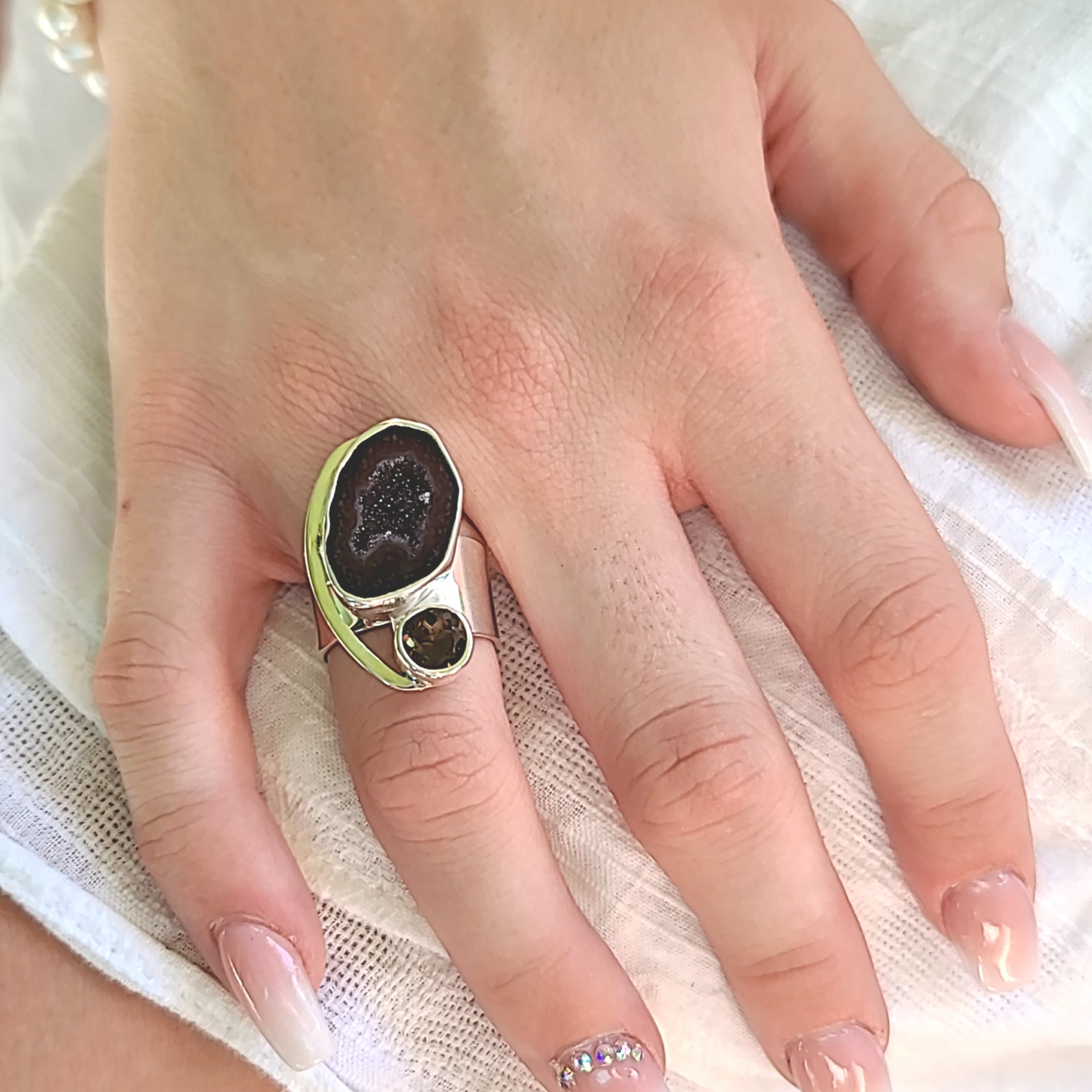 Agate Drusy Ring