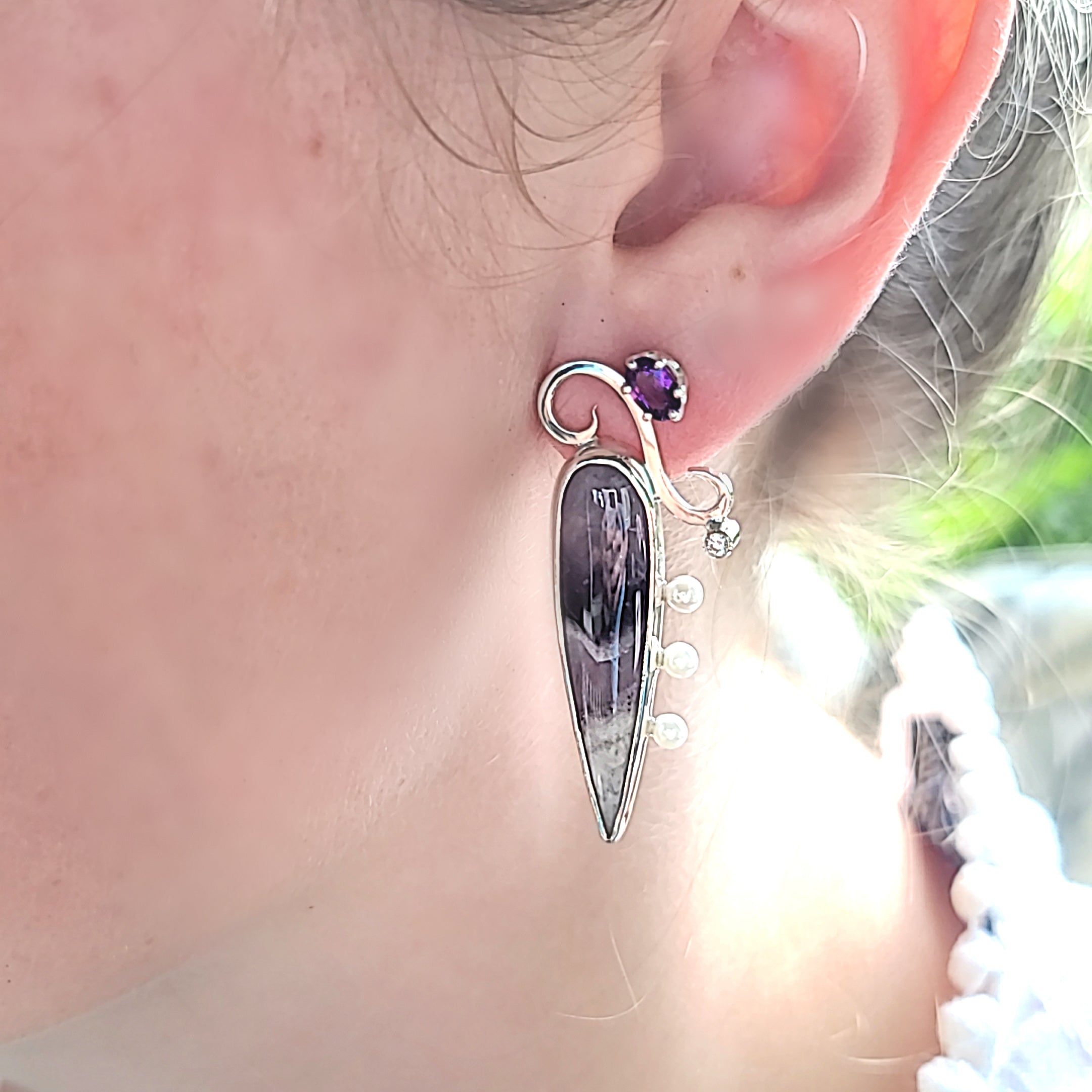 Chevron Amethyst Earrings