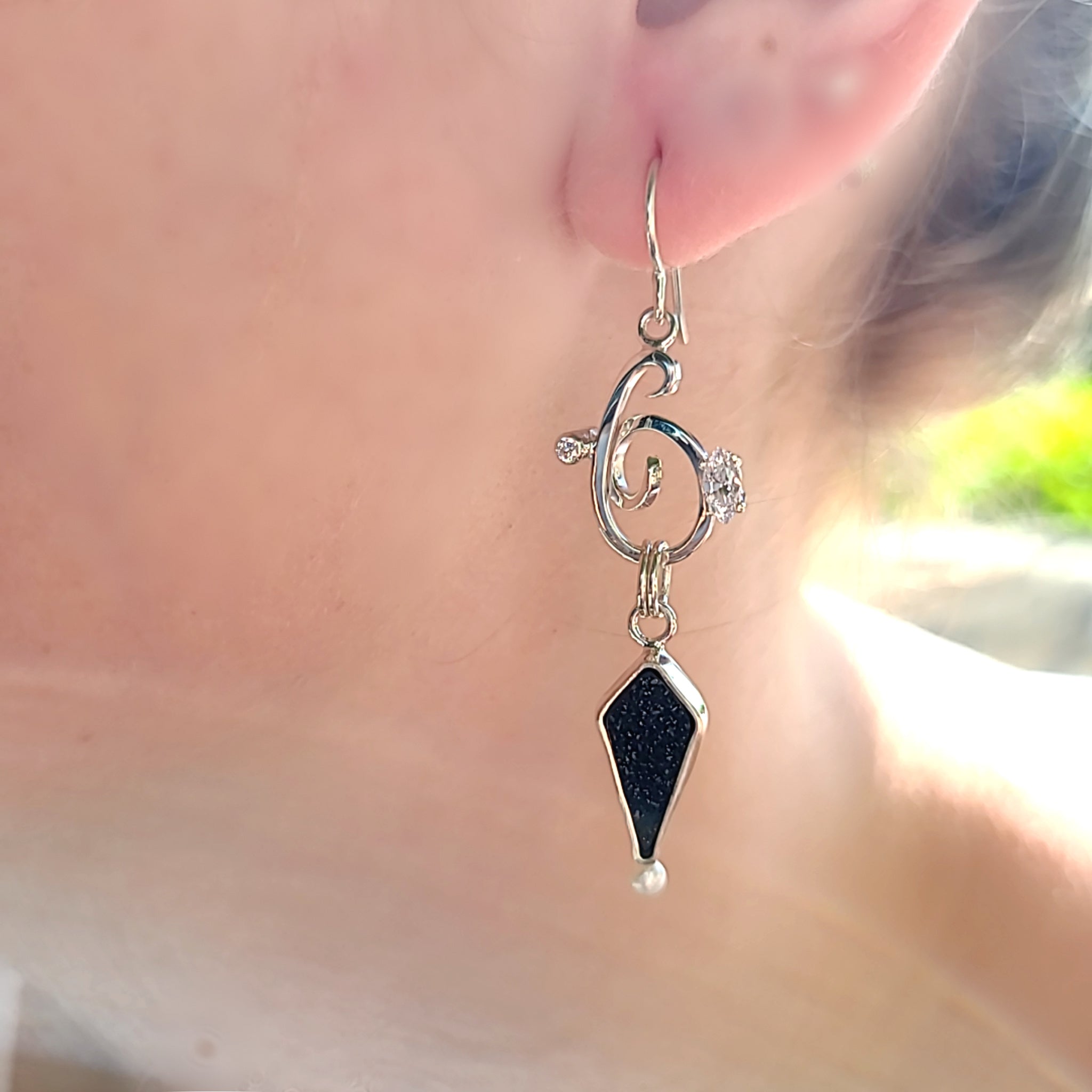 Brazilian Black Drusy Earrings