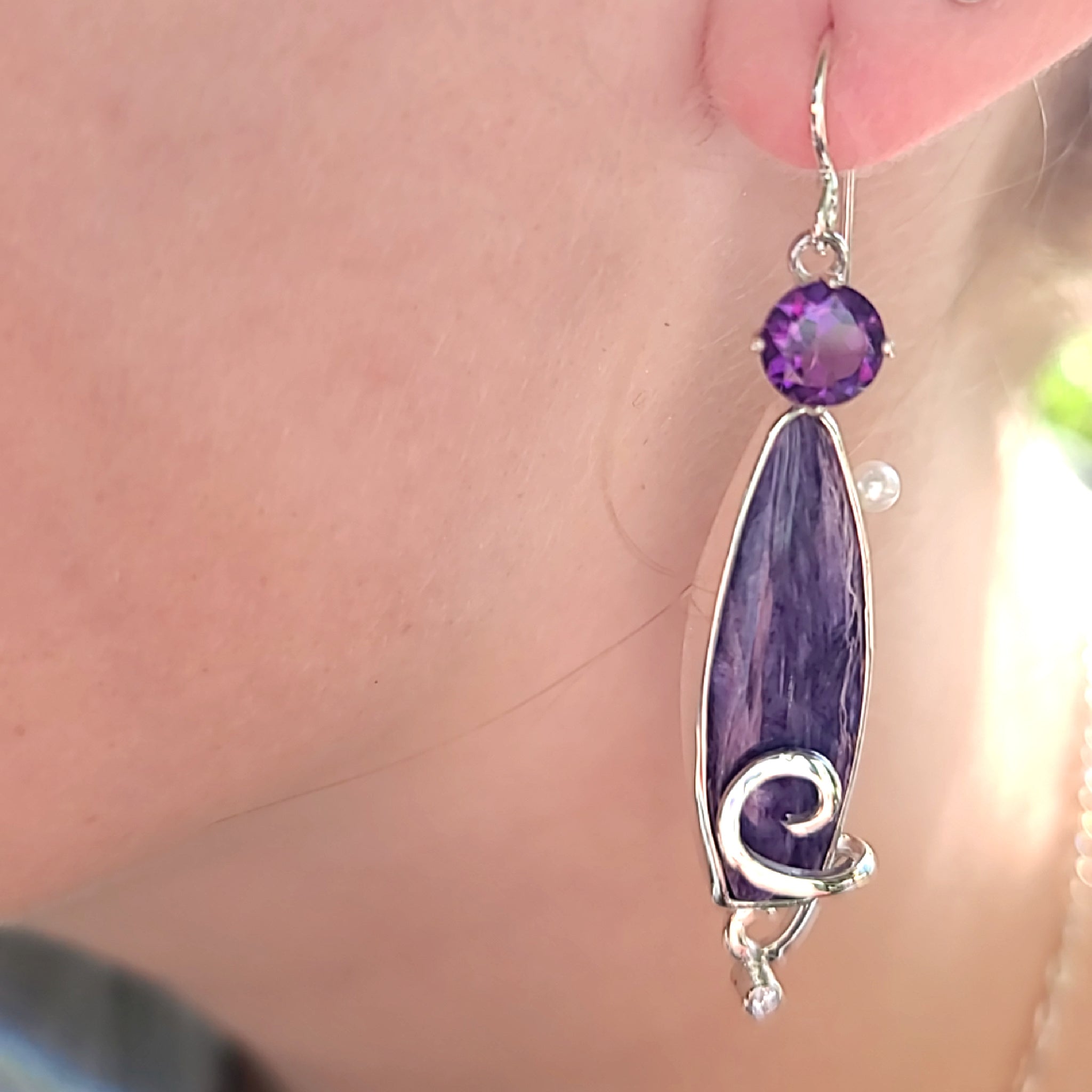 Purple Charoite Earrings