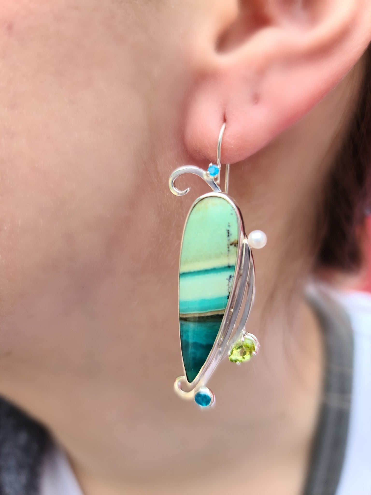 Opalized Wood Earrings