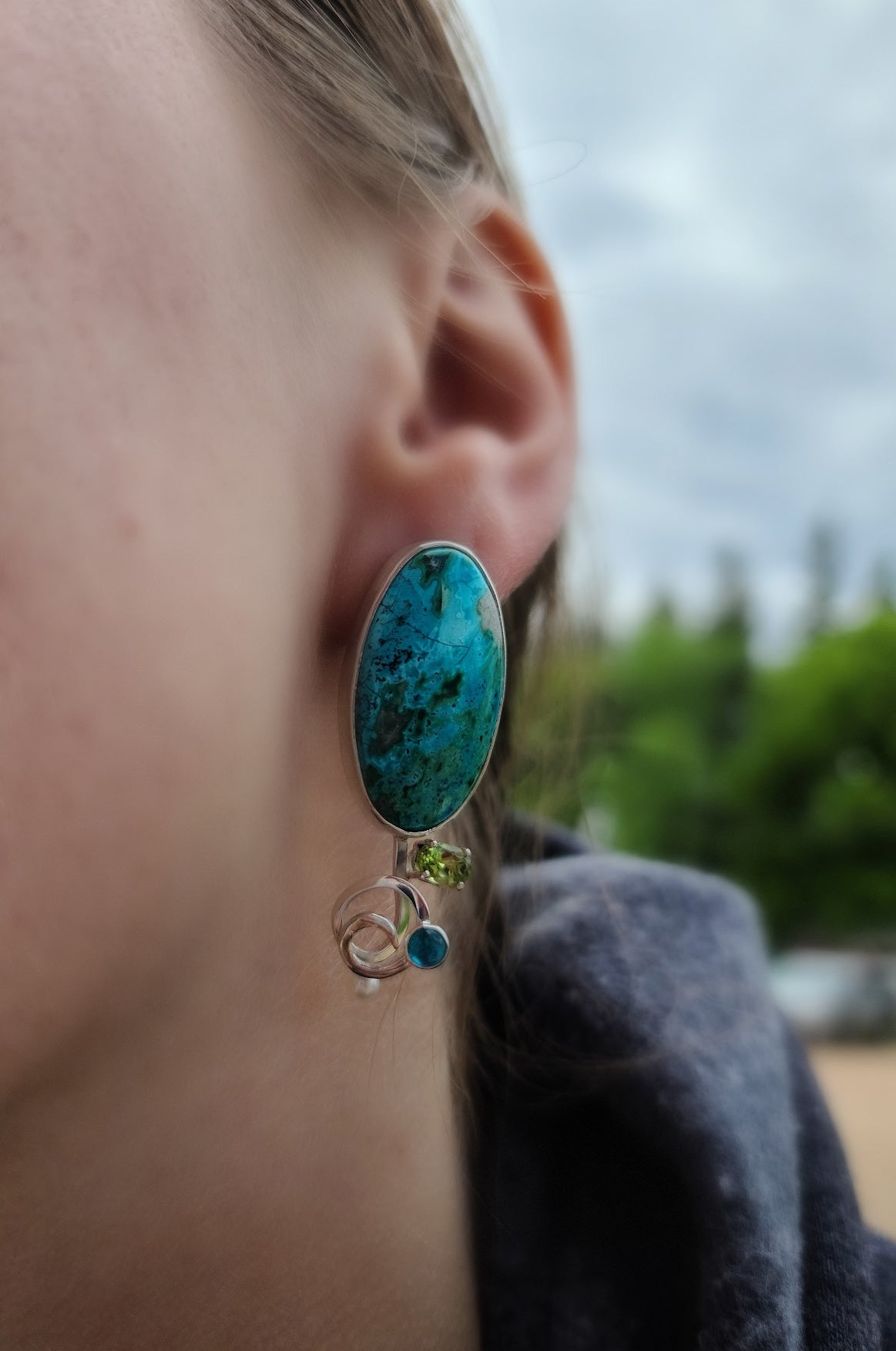 Bright Chrysocolla Earrings