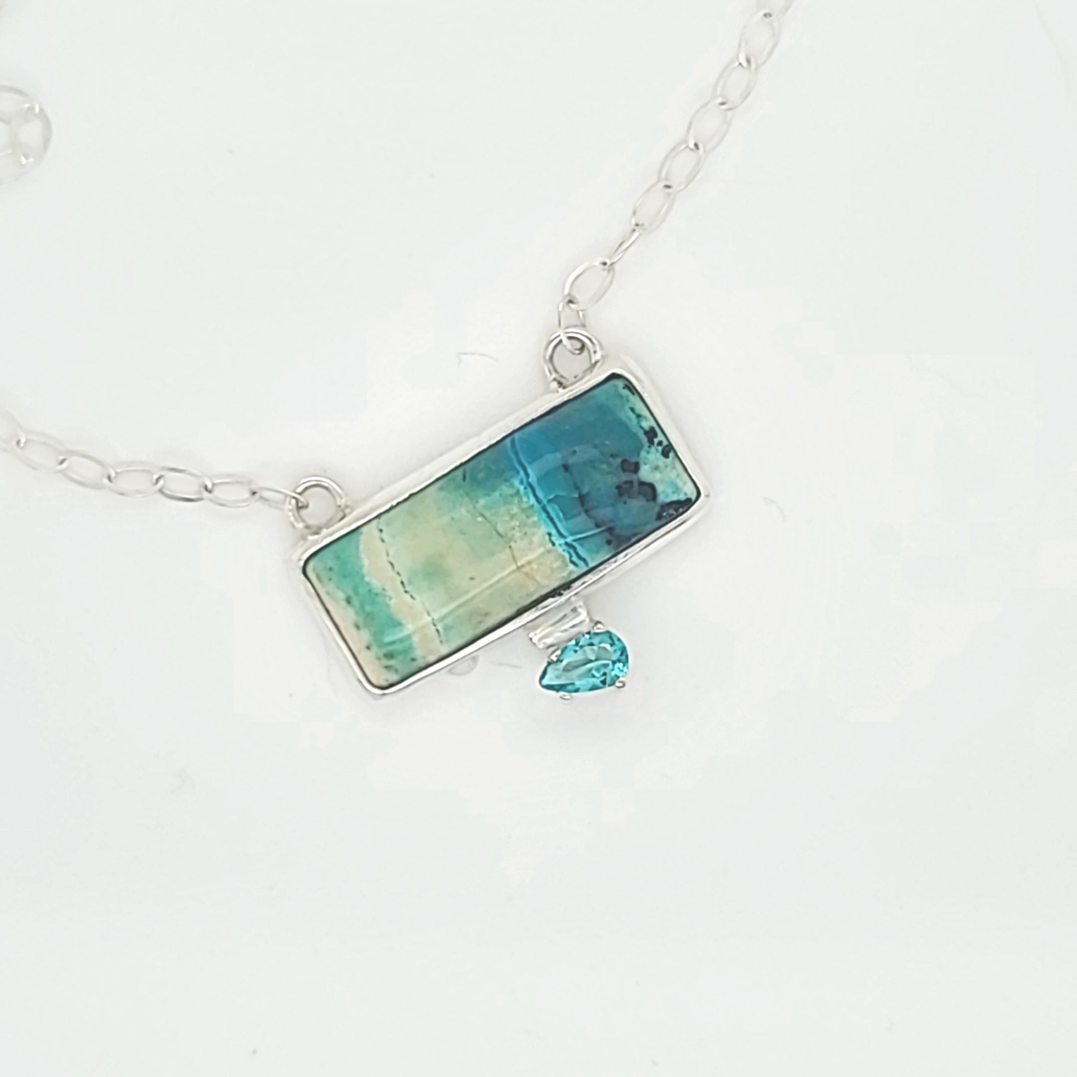 Opalized Wood with Apatite Pendant for Janice
