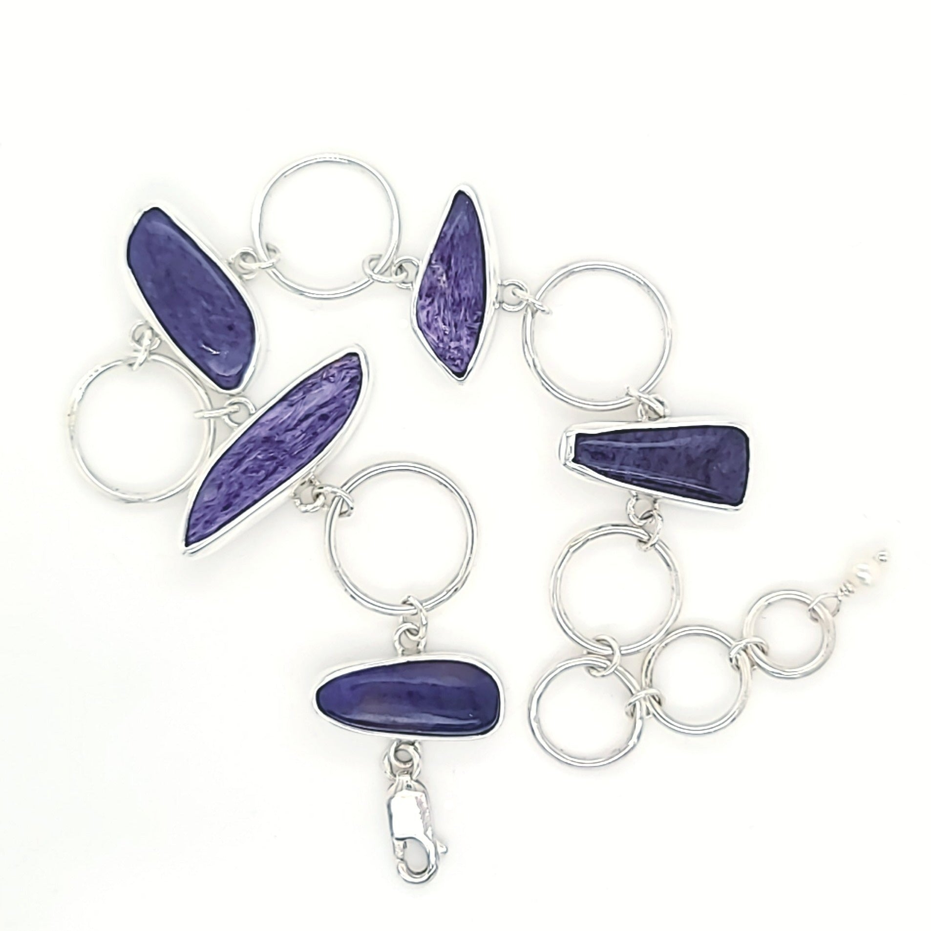 Purple Tiffany Jasper and Charoite Link Bracelet
