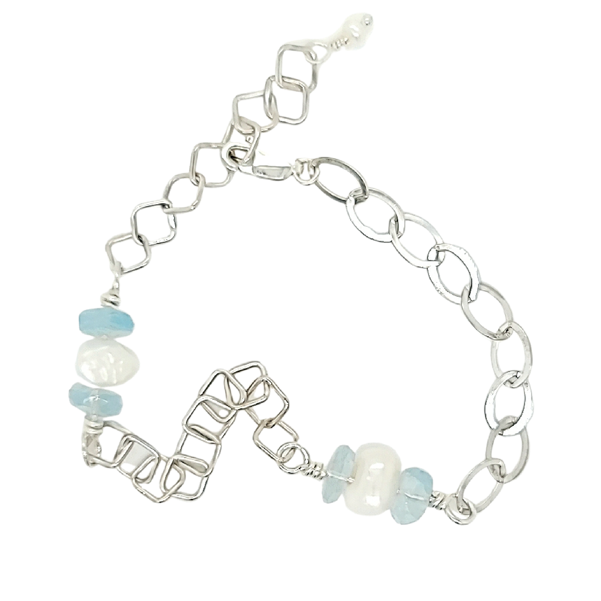 Aquamarine and Pearl Bracelet