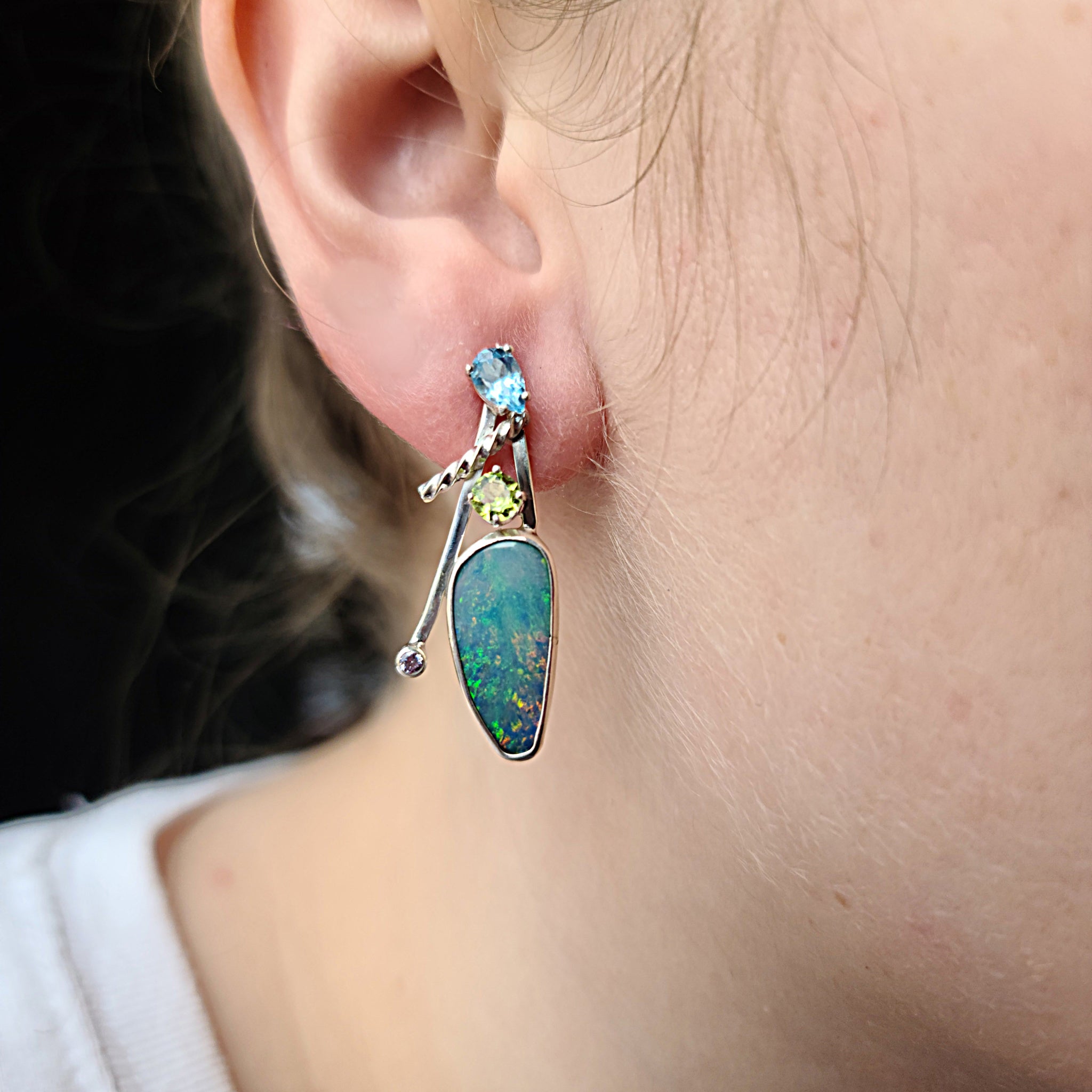 Opal Earrings with Flair