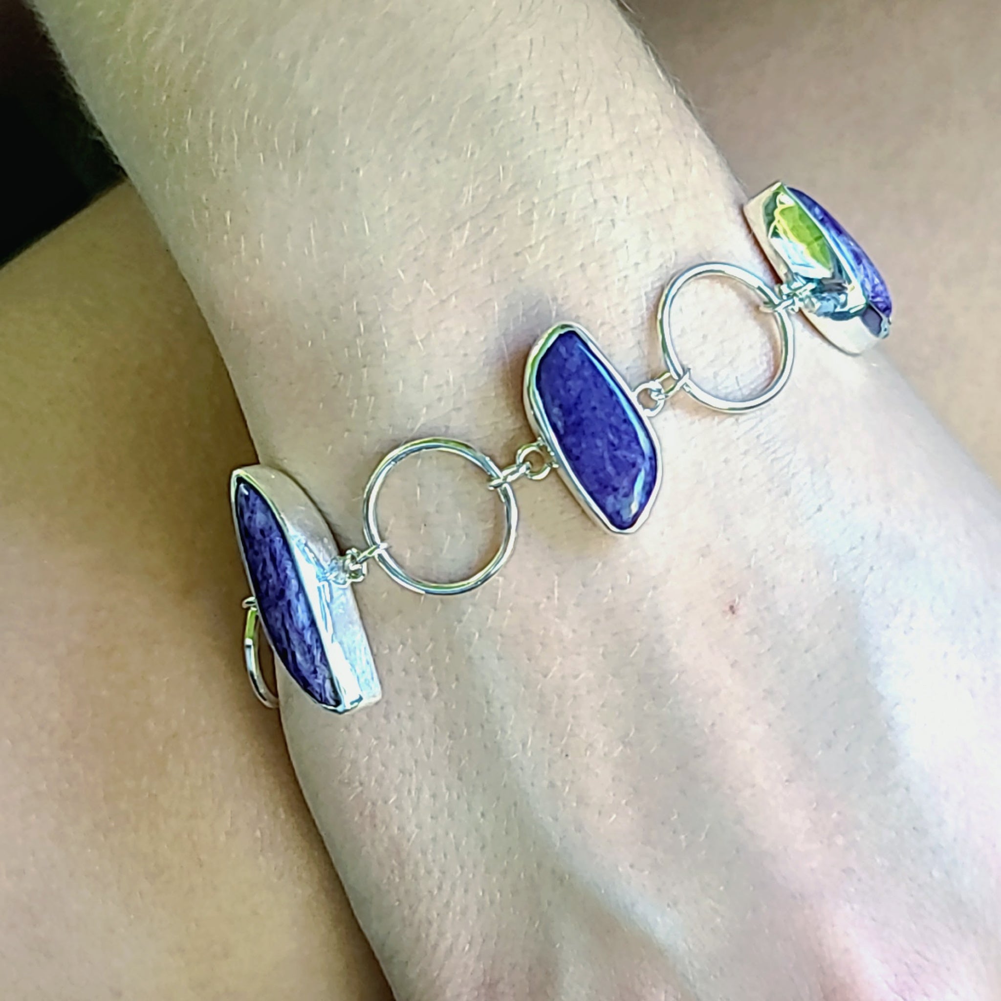 Purple Tiffany Jasper and Charoite Link Bracelet