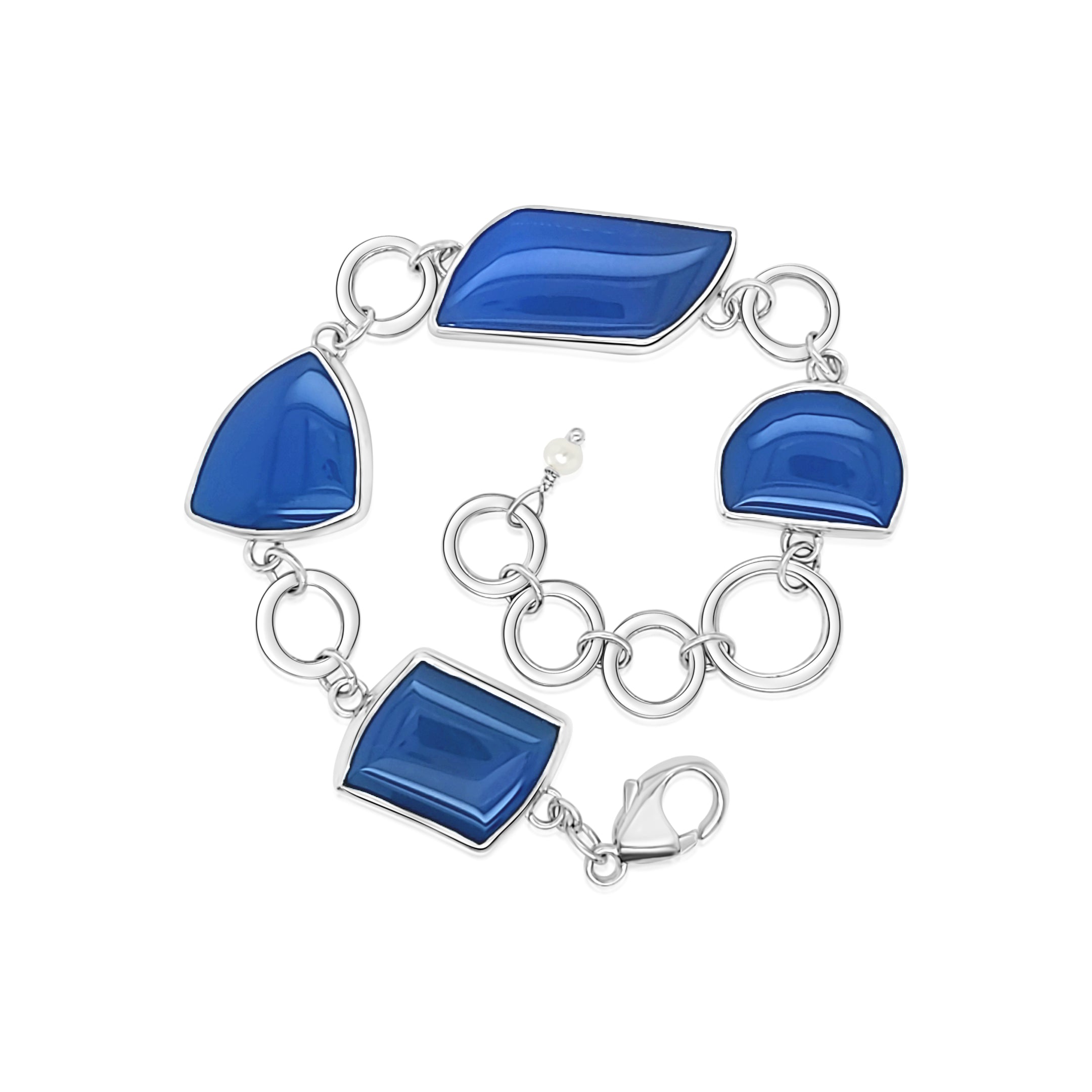 Blue Onyx Link Bracelet