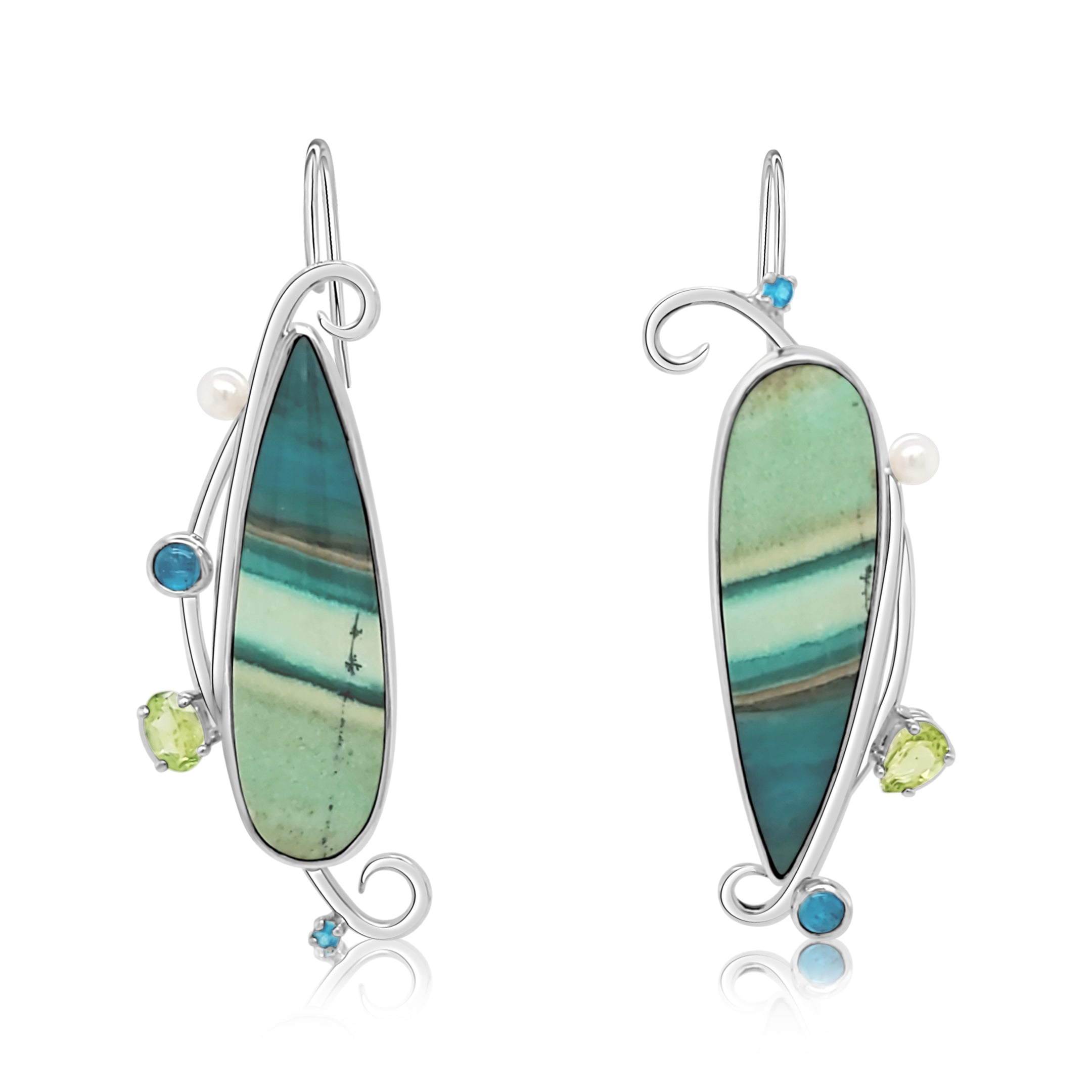 Opalized Wood Earrings