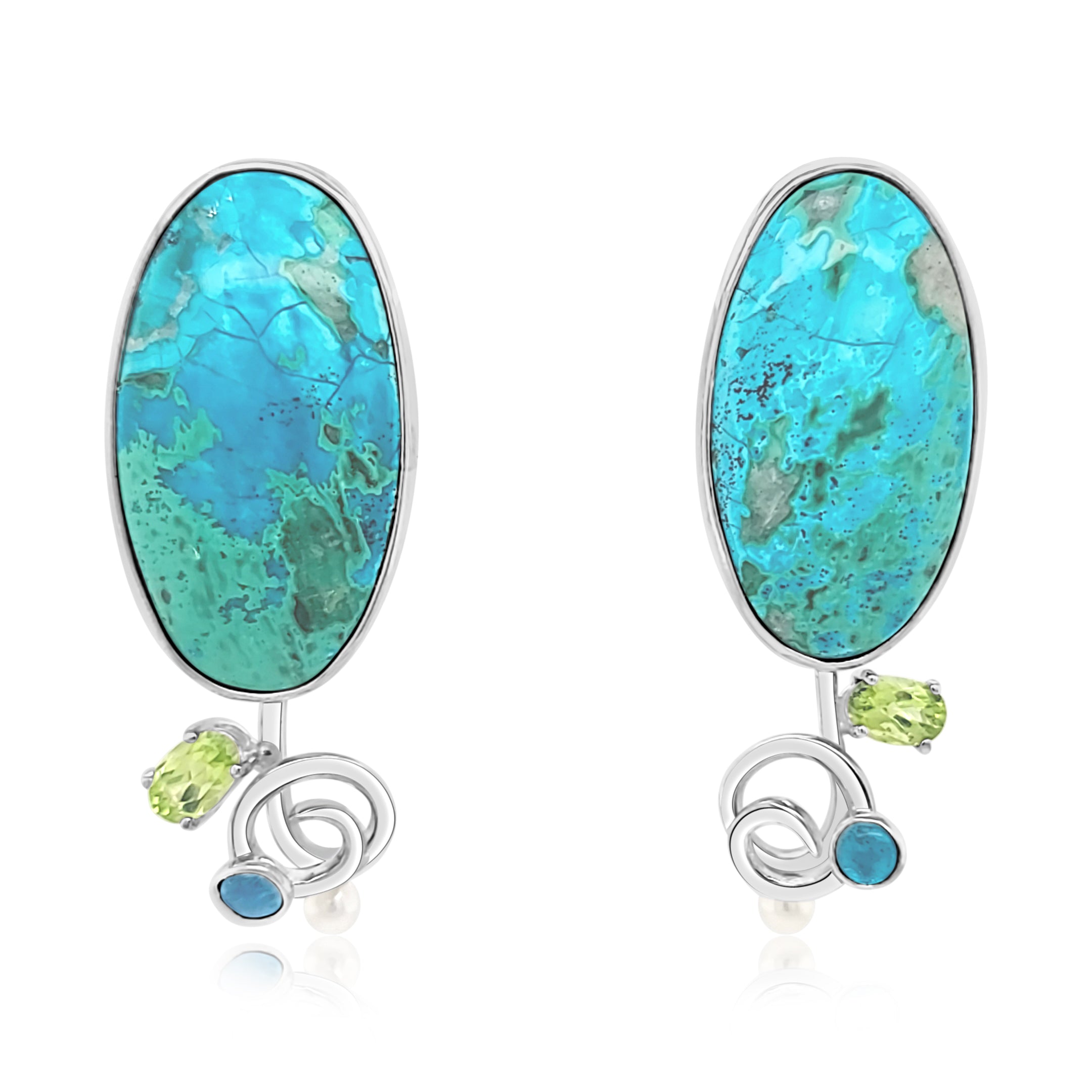 Bright Chrysocolla Earrings