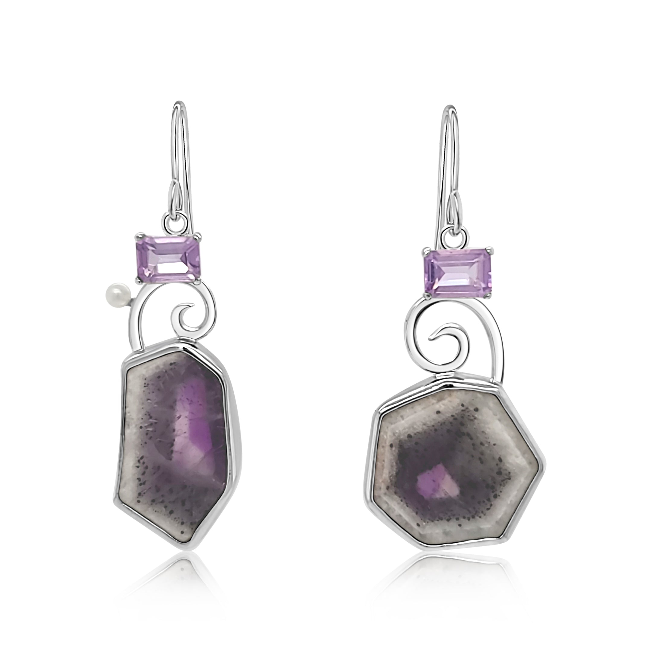 Chevron Amethyst Earrings