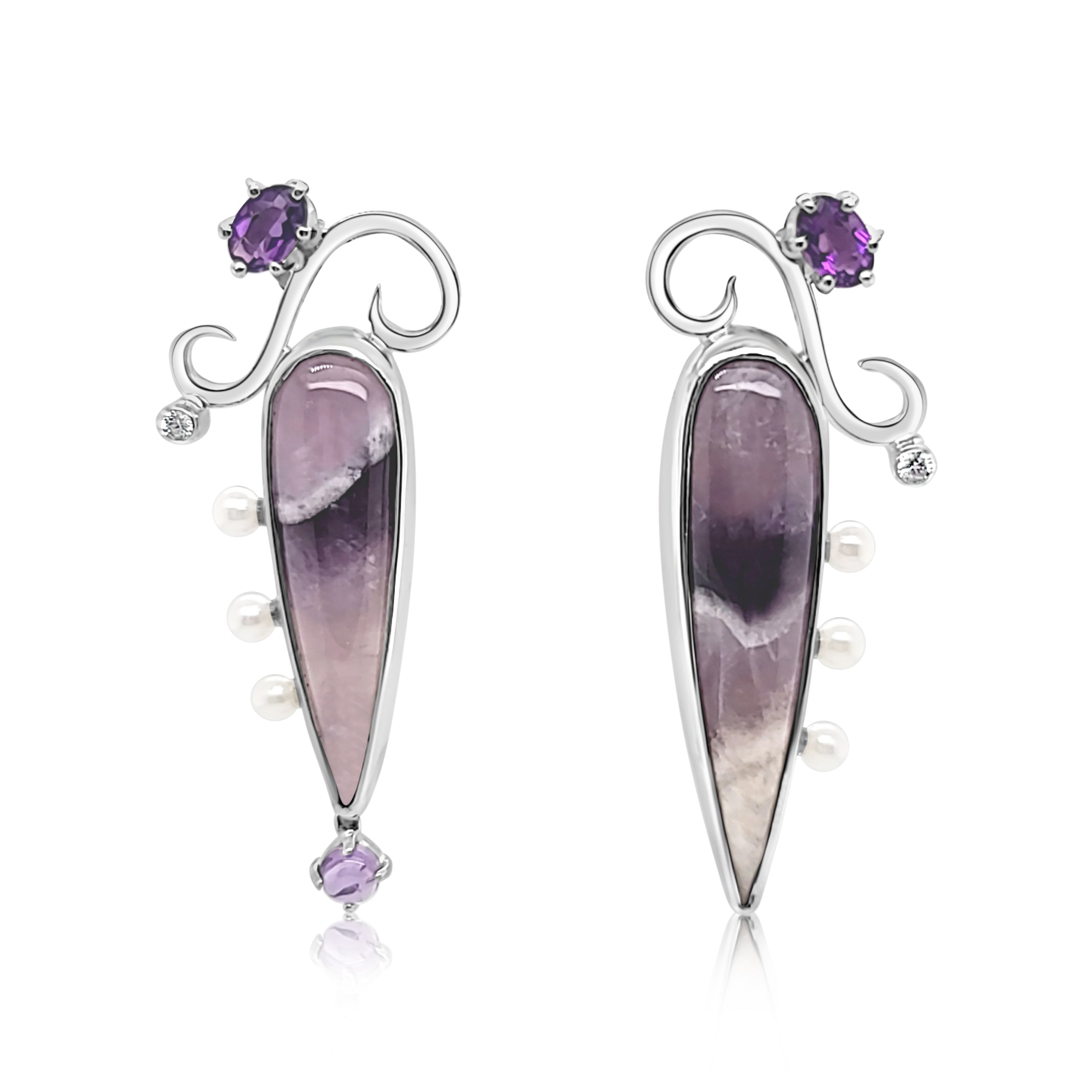 Chevron Amethyst Earrings