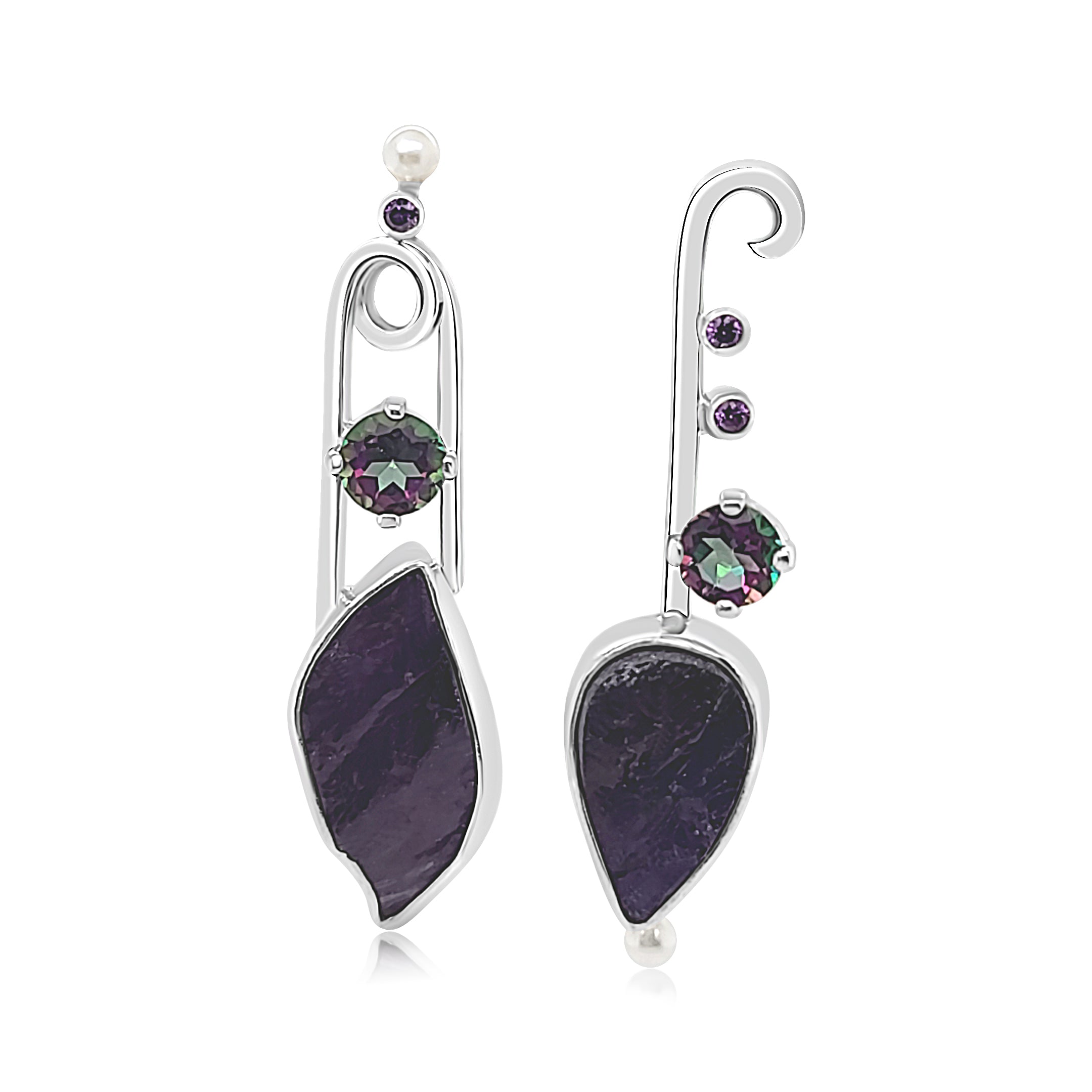 Natural Surface Amethyst Earrings