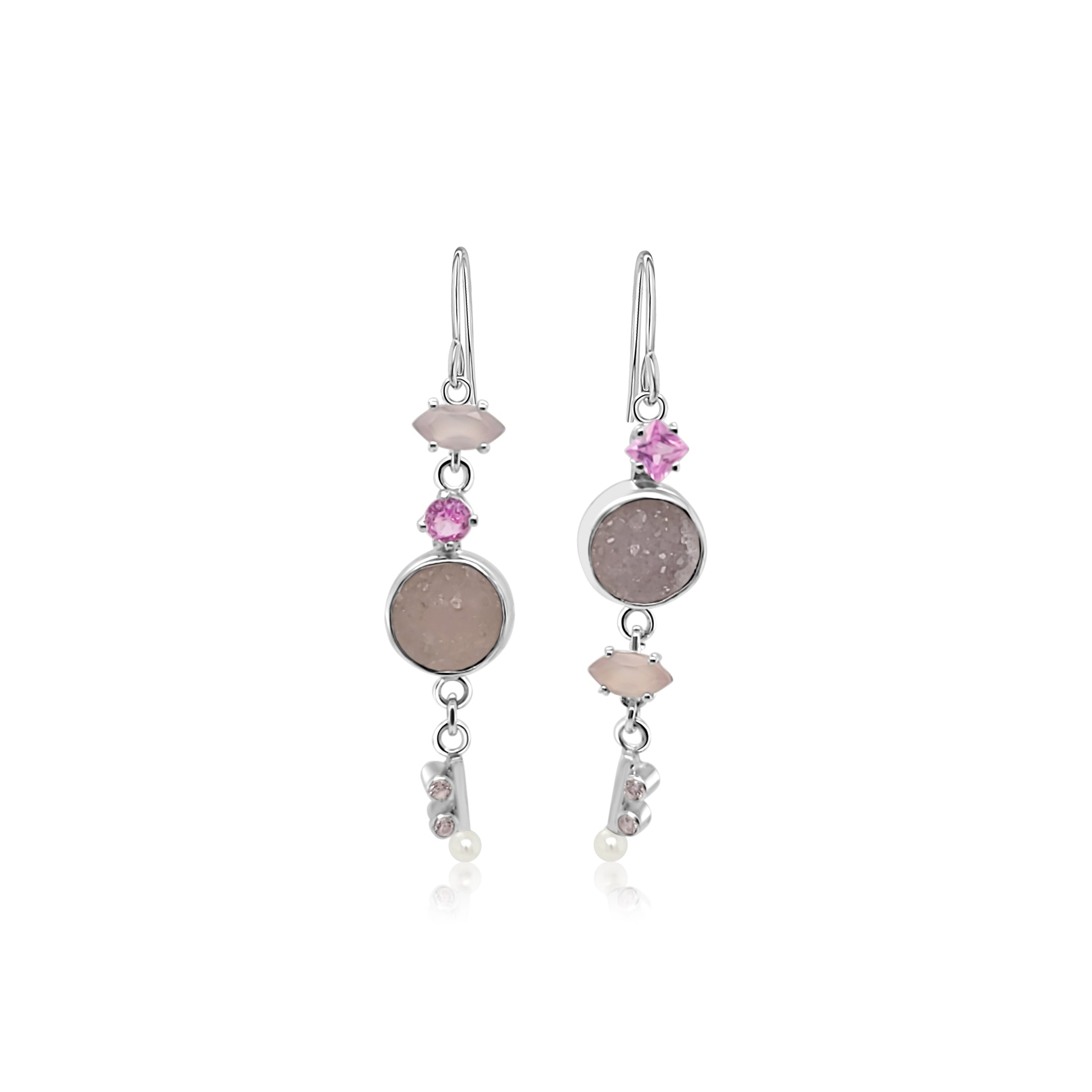 Drusy and Chalcedony Earrings