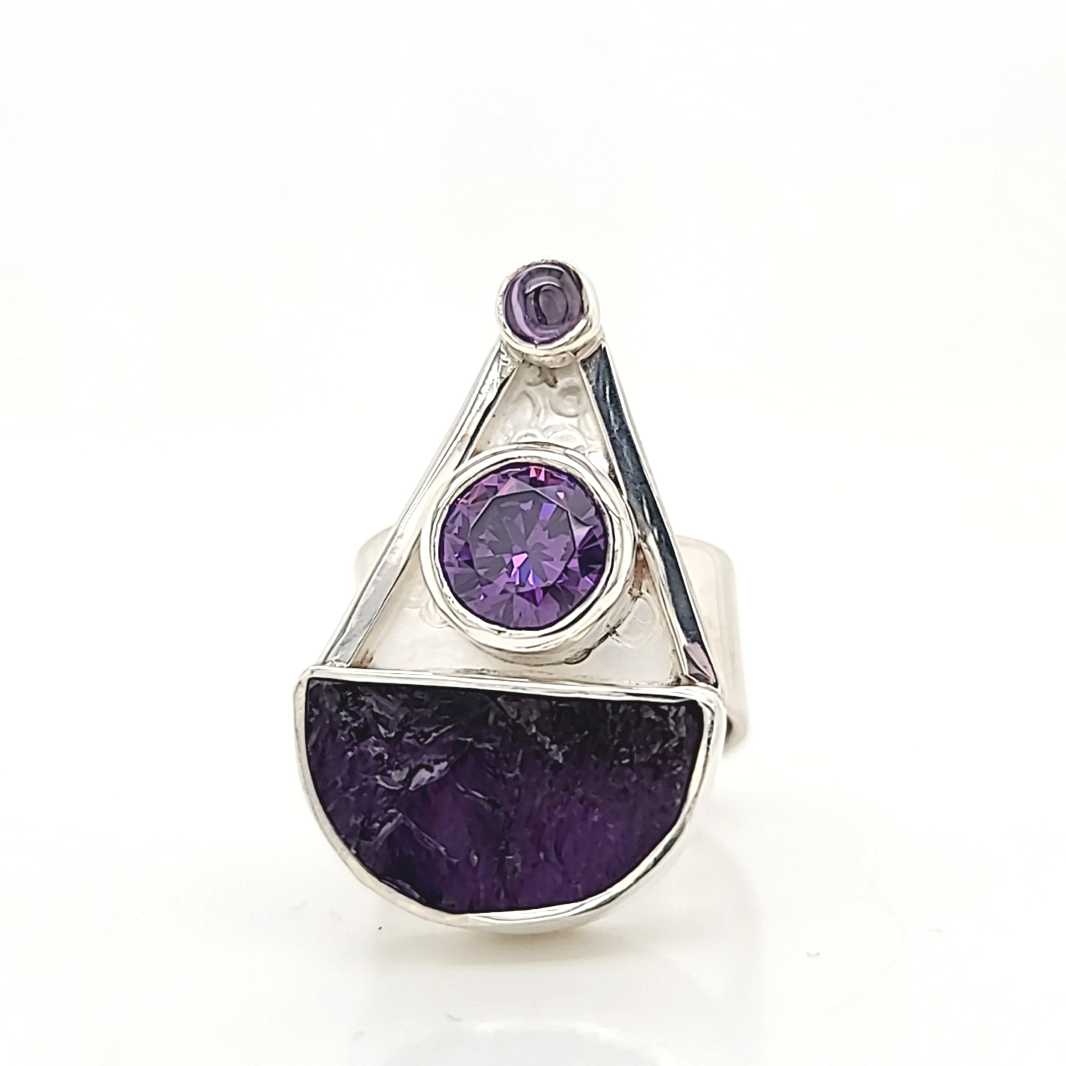 Natural Surface Amethyst Ring